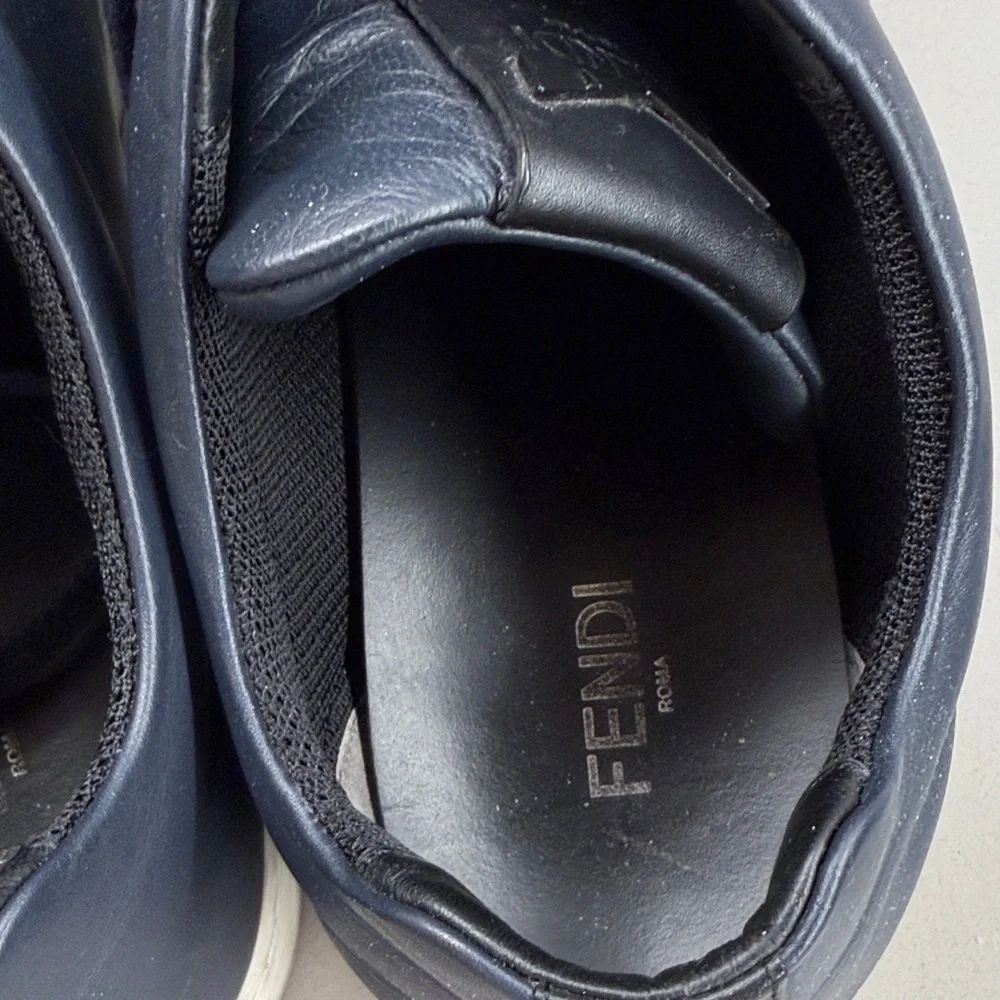 Fendi Men's Dark Blue Leather Sneakers - Picture 3 of 4